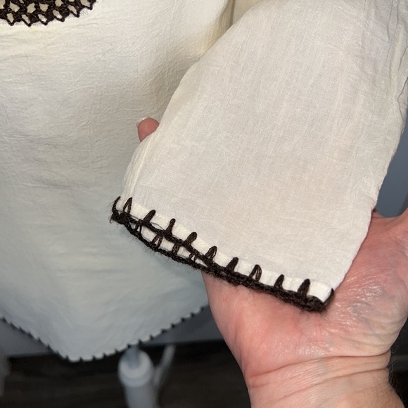 Chadwick’s Embroidered Crochet Tunic Scoop Neck Boho Resort Wear Top - Picture 7 of 14